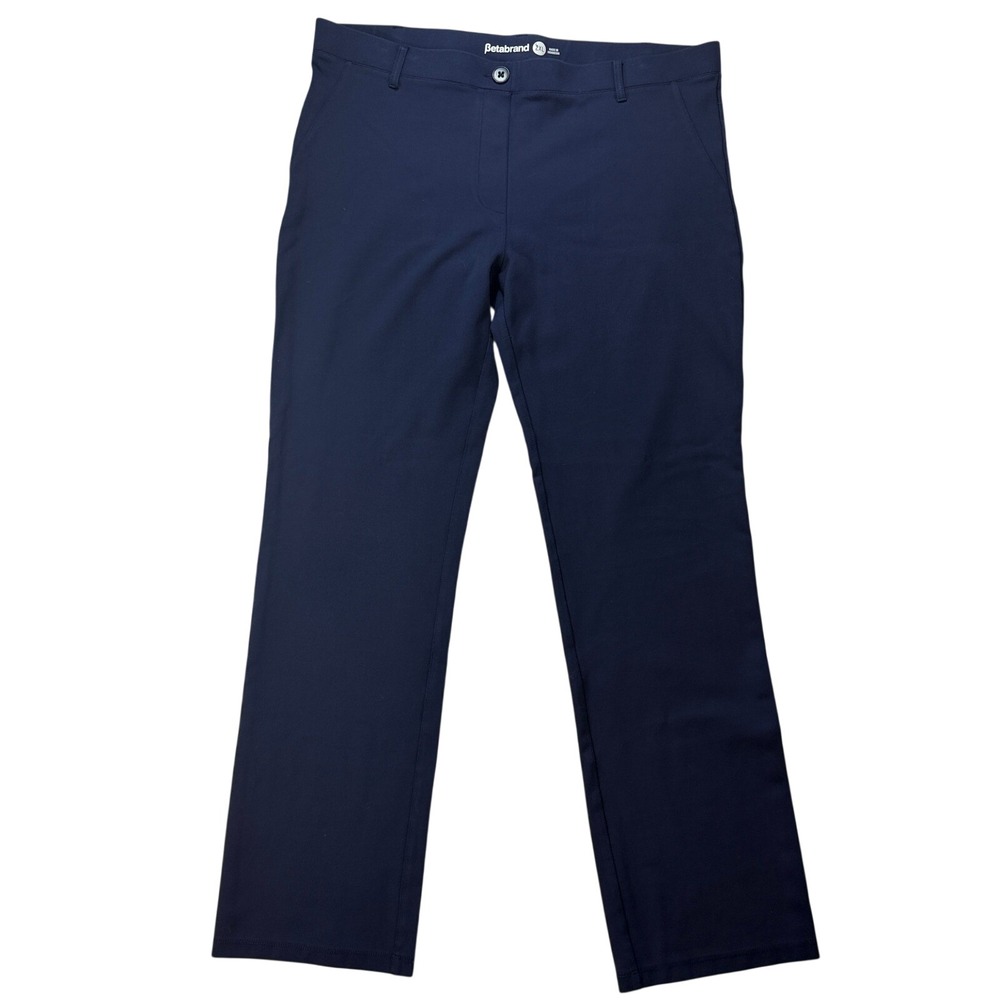 Betabrand Dress Pant Yoga Pants Women 2XL Straight Leg Navy Blue